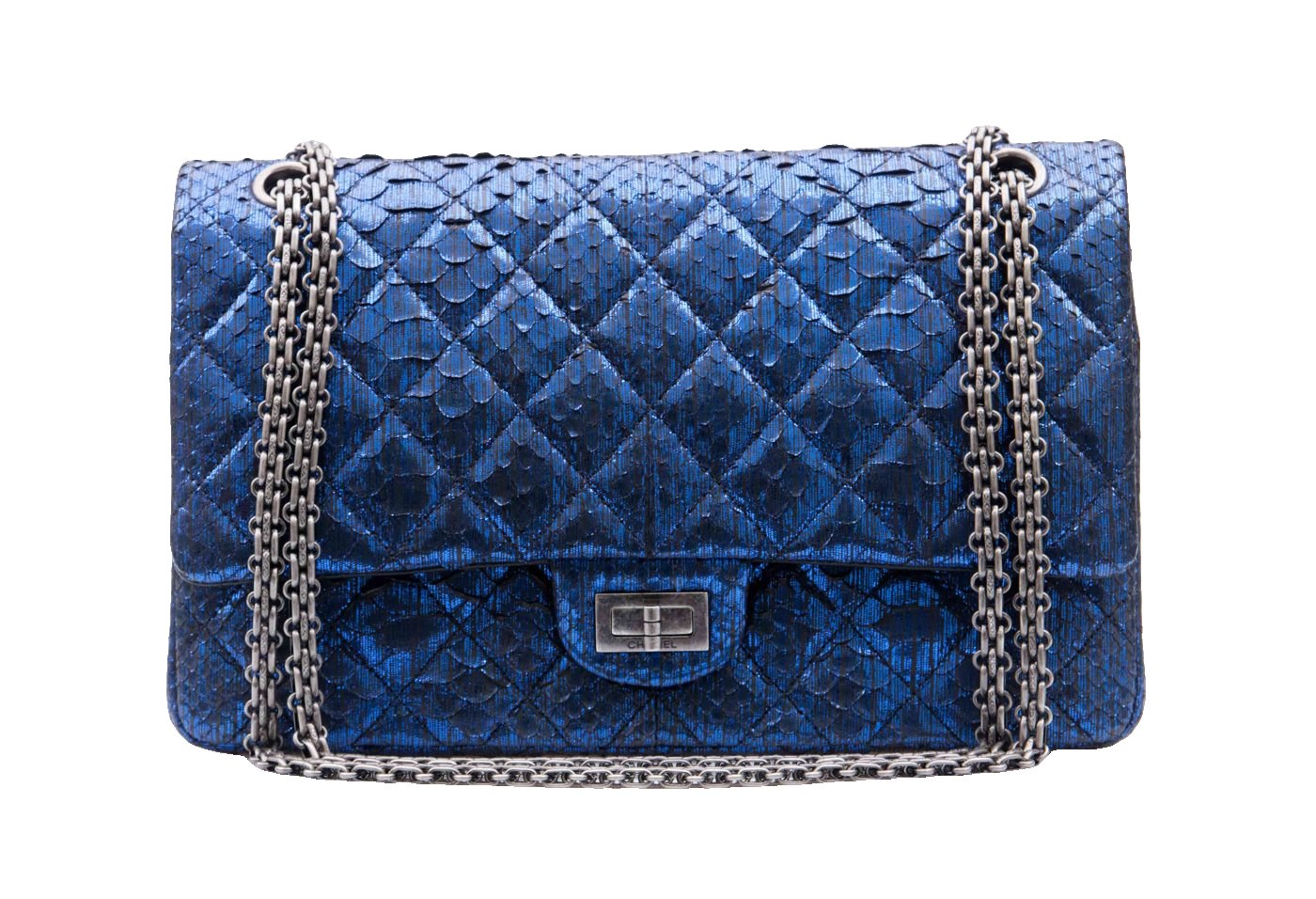 Chanel bag 2010 python lamé