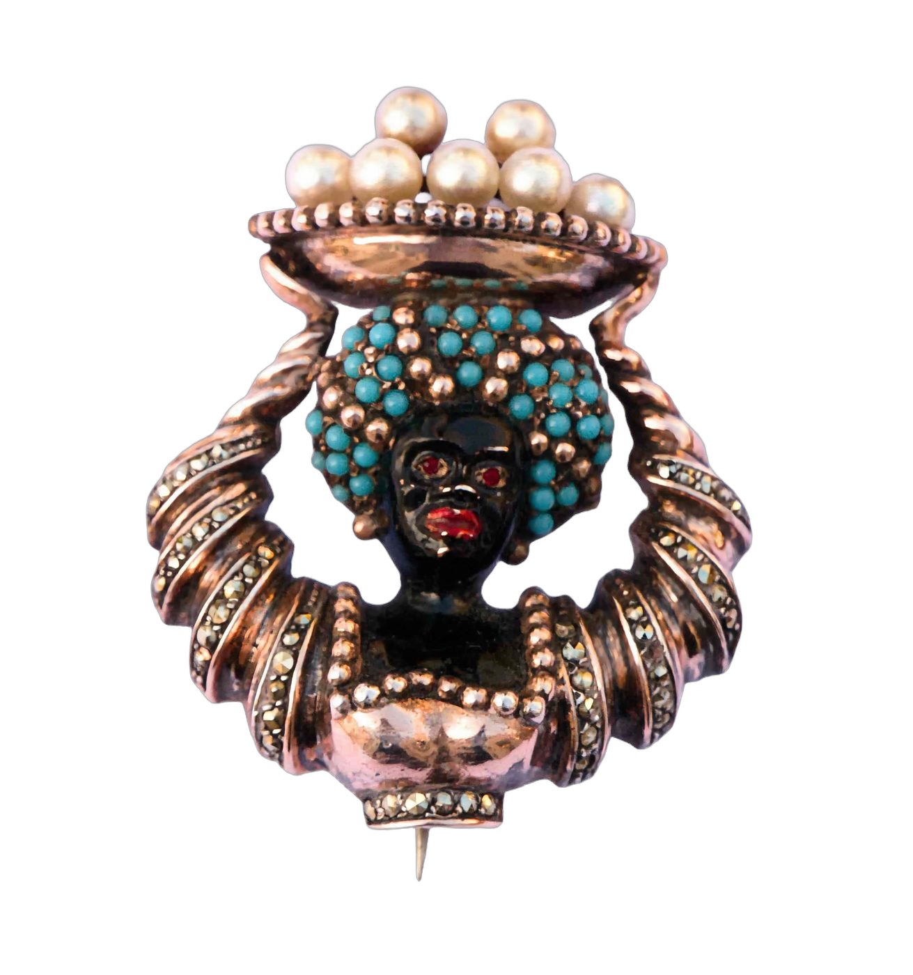 Blackamoor sterling brooch unsigned