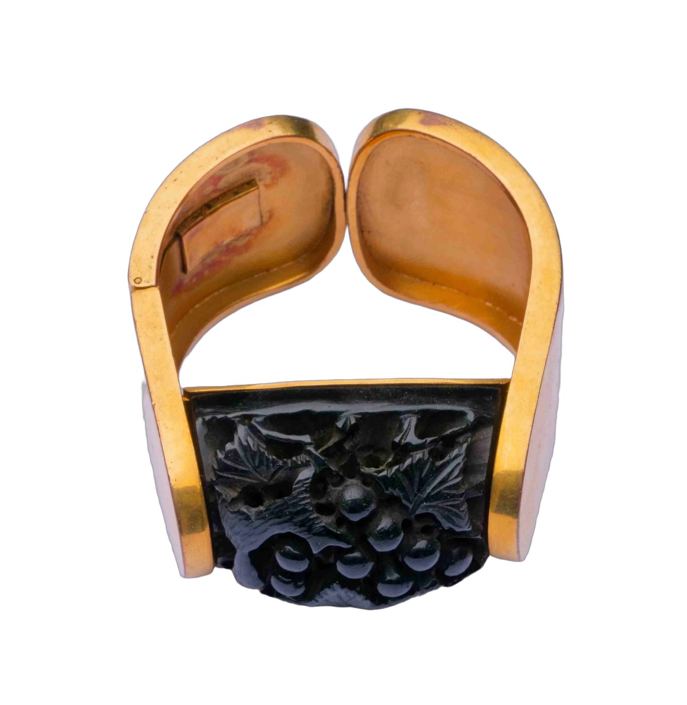 French clamper bangle, metal and galatith, 1920/30's